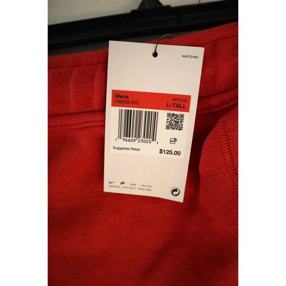 Nike FB8002-672 Men's Sz L-Tall Red/Black Sportswear Tech Fleece Joggers - Picture 5 of 13